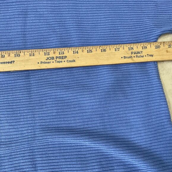 Chico’s Ribbed Boxy Knit Blouse Top women’s Size Large blue pull over 3/4 sleeve - Picture 10 of 13